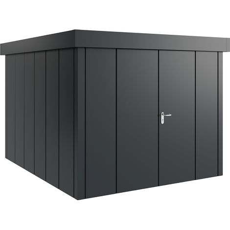 Hörmann Metall-Gerätehaus "Juno" mit Flachdach, JFD11 - Design, 262 x 310 cm (B x T), anthrazit, 2-flüglige Tür (1/5)