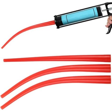 Lot de 3 embouts d'extension de buse de calfeutrage pour applicateurs réutilisables à long tube pour application de mastic, fenêtres, portes, carreaux, adhérence améliorée et outil (1/5)