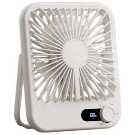 BUNTHAUS Ventilateur de bureau ultra silencieux à 100 vitesses pour dormir, ventilateur portable rechargeable de 17,3 cm avec affichage LED, tête orientable à 180° et base trépied  Mini ventilateur al (1/5)