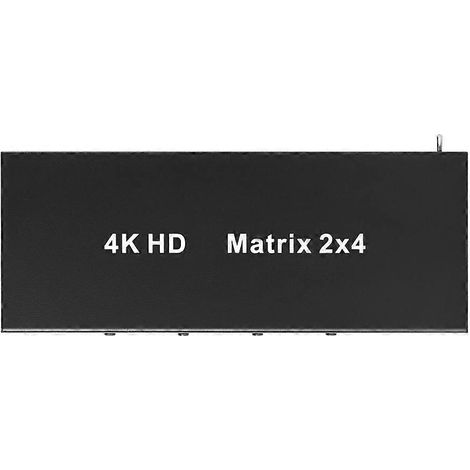 Un commutateur/distributeur matriciel 2x4 compatible HDMI, prenant en charge la 4K 30 Hz, avec sortie audio, prise en charge 3D et compatible avec les téléviseurs HD, les boîtiers TV, etc. (1/5)
