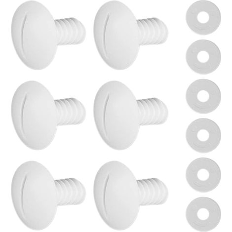 6 Ensembles Blanc en Plastique Roue Vis avec Rondelles C55 pour Polaris 180 280 Piscine Cleaner Accessoires