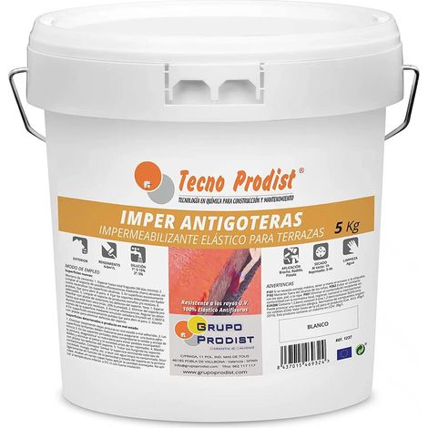 Tecno Prodist Imper Antigoteras - Impermeabilizante Elástico para Terrazas