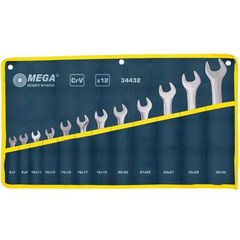 Mega 12-teiliges Chrom-Schlüsselset aus langlebigem Stahl