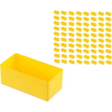 hünersdorff 80 scatole per uso 108 x 54 x 45 mm (lunghezza x larghezza x altezza) – Set per riporre scatole di assortimento, valigie di piccole parti, cassetti e armadi, colore giallo (1/3)