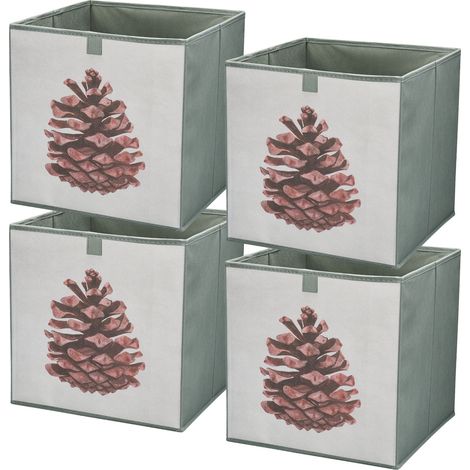 Boîte textile 31x31x31 Cône - Lot de 4