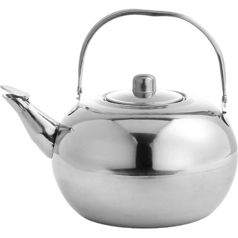 Bouilloire à thé avec passoire en acier inoxydable - Chauffage rapide de l'eau - 1 pièce - Utilisation en cuisine Argent