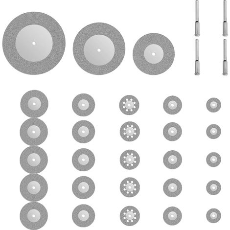 32 Pièces Mini Disques Diamant,Coupe Précise,Revêtement Durable Bords Dentelés Affûtés,Réduire Efficacement l'écaillage des Matériaux,pour Scie à Verre (1/5)