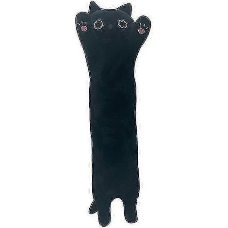 Coussin long chat noir, coussin long chat, coussin pour dormir chat, coussin de chevet (1/5)