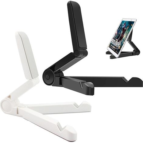 Support Téléphone Tablette - Réglable En Hauteur Et Angle - Portable Pliable - Pour Bureau Cuisine Bureau À Domicile - 1 Pièce