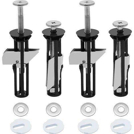 Kit de fixation pour abattant de toilette (4 pièces), vis en acier inoxydable, boulons de fixation universels pour charnières de couvercle supérieur, WC (1/5)