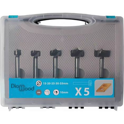 Coffret de 5 Mèches à Façonner HM D. 15/20/25/30/35 x Lt. 90 x Q. 10 mm x Z2 - Précision et Performance pour Bois - Diamwood