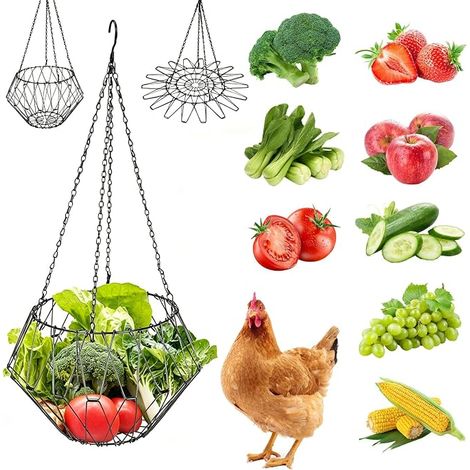 mangeoire à suspendre pour poulet, volaille, fruits, jouet de 30,5 cm, mangeoire pour poules, poules, canards (1/5)