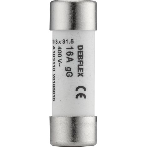 DEBFLEX - FUSIBLE AVEC VOYANT 10,3X31,5 16A 400V SACHET DE 3 - 715326 (1/3)