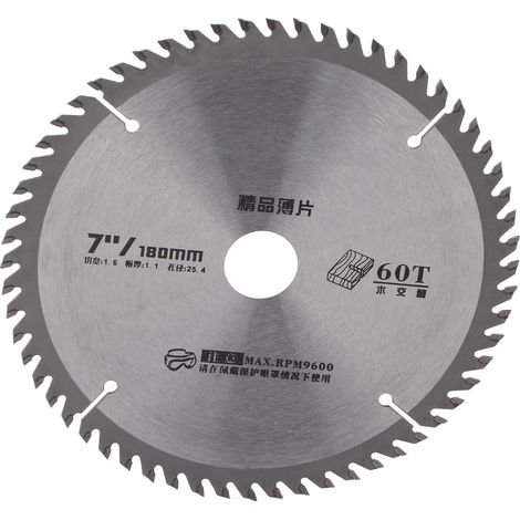 Disque de scie circulaire 18 cm en acier rapide, lame de coupe pour bois et plastique, roue de sciage professionnelle (1/5)