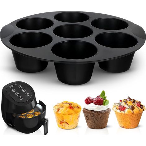 Moule silicone pâtisserie 7 cavités - 20cm - Antiadhésif - Sans BPA - Friteuse air/four (1/5)