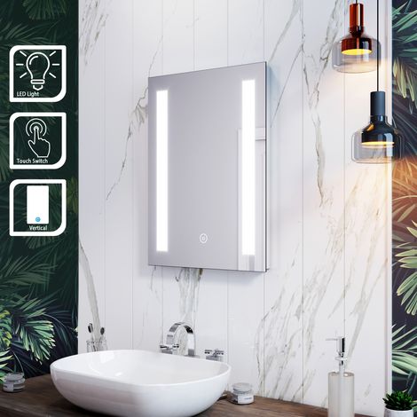 ELEGANT LED Illuminated Bathroom Mirror 4mm Copper-Free Silver Mirror 450x600mm Mirror with Sensor (1/5)