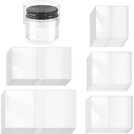 Packung mit 1250 transparenten PVC-Schrumpfschläuchen in 5 Größen: 3,5 cm, 4,5 cm, 5 cm, 5 cm, 6,9 cm, 8,9 cm (1/5)
