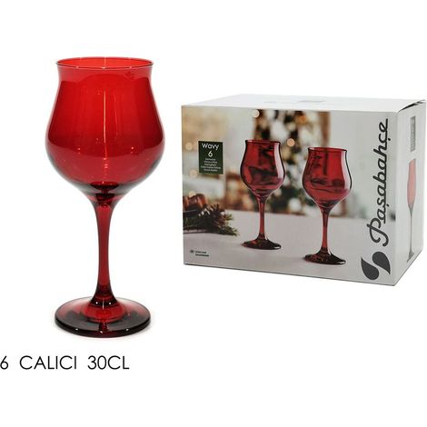 Cf 6 calici vtr wavy rosso v/bb 31-440258
