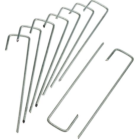 100 Erdanker Metall verzinkt J-förmig 150mmx30mm Ø3mm für Vlies und Gitter (1/4)