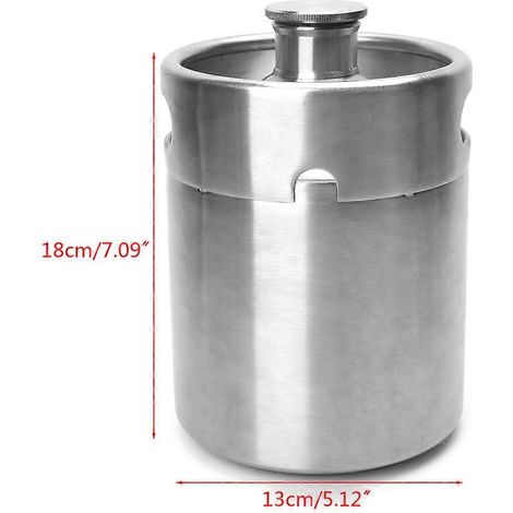 2-Liter-Heimbrau-Growler-Minifass aus Edelstahl – Bierbrau-Bar-Werkzeug (1/5)