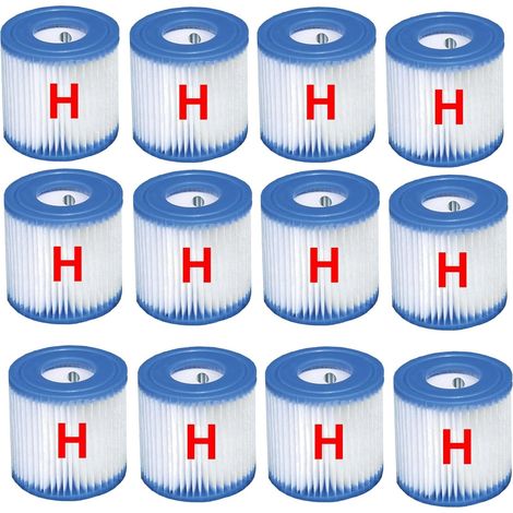 12 pcs Elément filtrant pour pompe de filtration de piscine Intex H type 29007E (1/5)