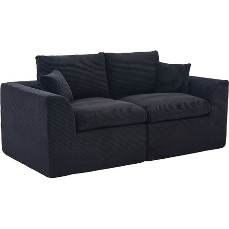 Modernes minimalistisches Stoffsofa Zweisitzer-Wohnzimmersofa Weicher und bequemer Sessel Komplett mit Kissen Freizeitsofa im nordischen Stil Wohnzimmer, Schlafzimmer (1/5)