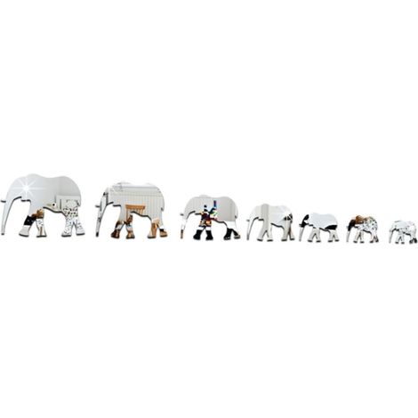 décor d'art mural miroir décoration murale miroir autocollants muraux 3d Autocollants amovibles stickers muraux amovibles autocollant mural Sticker éléphants 3d Silver (1/5)