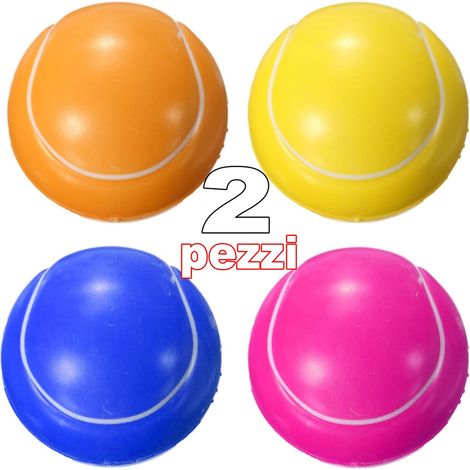 TrAdE Shop Traesio - 2 Giocattolo Pallina Gomma Suono Resistente Da Masticare Per Cani Animali -