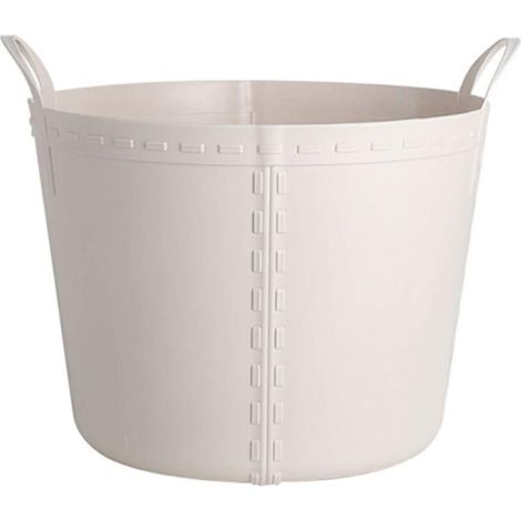Petit panier de rangement en tissu beige : doublure imperméable, panier à linge multifonctionnel, spécialement conçu pour ranger les vêtements d'enfants et organiser les jouets de bébé. (1/4)