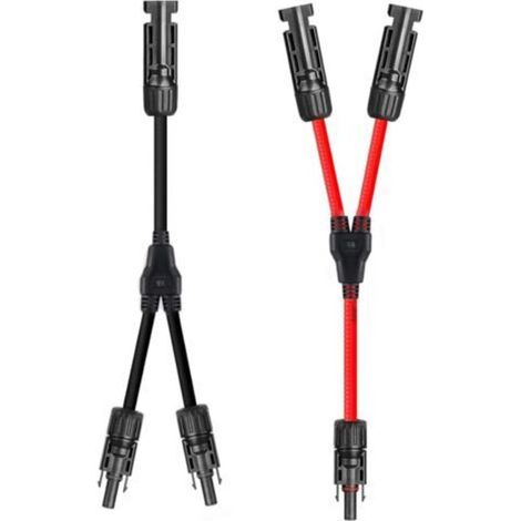 6mm² Y Cable Panneau Solaire 1 Paire, 1 à 2 Branches Y Connecteurs Câble Solairede Panneau Solaire MMF + FFM