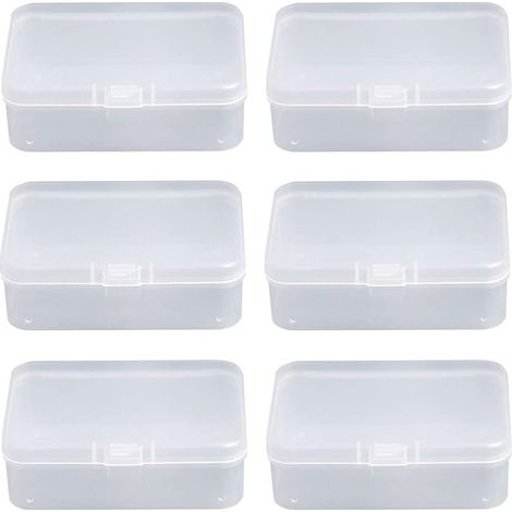 Sollbry 6 Pièces Transparent Mini Boîte de Rangement, Plastique Conteneurs De Stockage Bijoux Organisateur, pour Collecte de Petits Objets, Perles, Bijoux, Cartes de Visite, Artisanat (1/5)