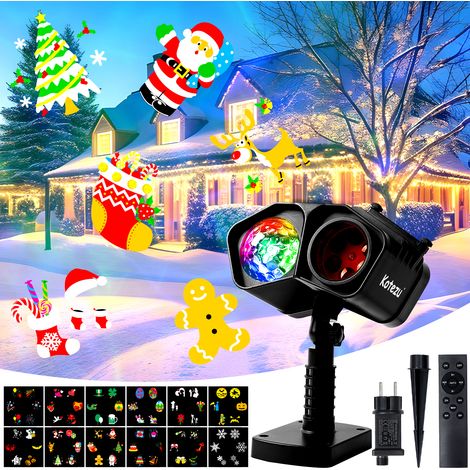 LED Projecteur Noël Decoration Extérieur, 2 en 1 Lampe, Télécommande, Cadeau/Anniversaire/Jardin/Nuptiale (1/5)