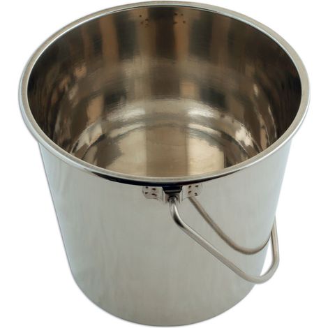 Seau de maçon en inox 12 litres – Conception sans joints pour hygiène supérieure – Transport de matériaux chauds – Usage professionnel – Laser