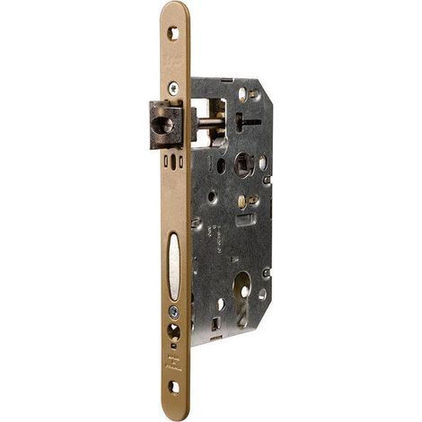 Serratura I Axis 50 VACHETTE con estremità tonde verniciate nere - Interasse 70 Quadrato 7 - Destra con incontro - 22705000 (1/2)