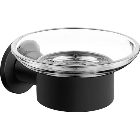 Novaservis Ferro Smile - Porte-savon avec support, verre/noir ASM02BL (1/2)