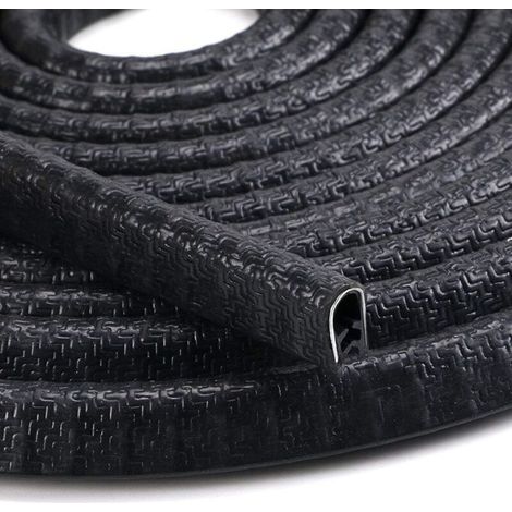 Protector de puerta para coche de 5 m - Rollo en forma de U - Tira protectora de goma para puerta - Fácil de instalar - Color negro - Fei Yu (1/5)