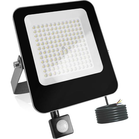 Projecteur LED Extérieur Detecteur de Mouvement 100W,10000LM 6500K Spot LED Extérieur avec Capteur PIR et Crépusculaire,IP65 Étanche 144 LEDs Éclairage de Sécurité pour Jardin,Cour,Garage