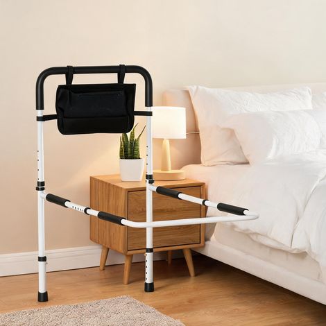 Barrière de lit en acier réglable avec rangement blanc 5 niveaux (1/5)