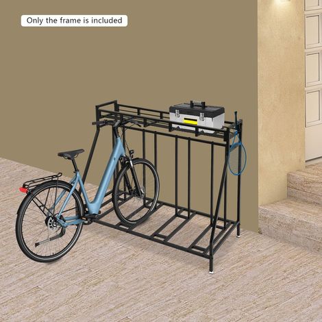 Fahrradständer 4 Stellplätze Fahrradständer Boden mit 100 kg Tragfähigkeit,4 Haken, 120 55 103,5 cm Fahrradhalter für Fahrrädern, Rennräder, Mountainbikes (1/5)