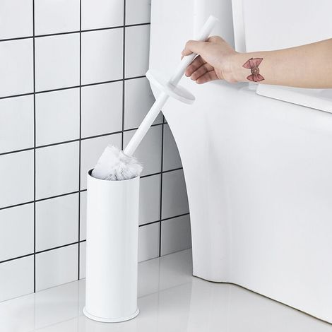 Set of closed, plastic, white toilet brushes - AquaForge (1/5)