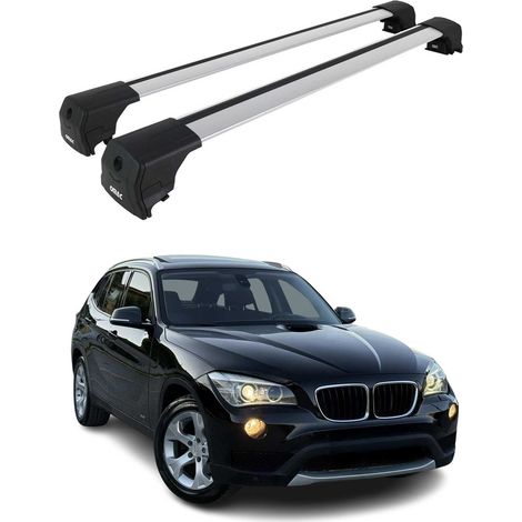 OMAC Aluminium Dachträger Querträger für BMW X1 E84 2009-2015 – City Crash – ISO/PAS 11154:2006 – Abschließbar – Max. 75 kg – 2 Stangen Silber (1/5)
