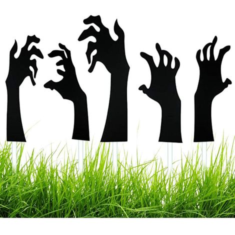 Green Mobility-5 Pcs Décoration de Main de fantôme d'halloween Ghost Hand Garden Statue Art Scary Silhouette Horror Sign (1/5)