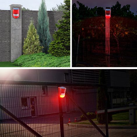 Alarme sonore et lumineuse LED étanche à énergie solaire, 4 modes réglables. (1/5)