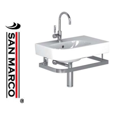 Lavabo bagno Pozzi Ginori Quinta con portasciugamani 65 cm dx (1/2)