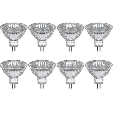 Confezione da 8 lampadine GU5.3 MR16 35W 12V dimmerabili bianco caldo 2800K, 400 lumen, con protezione (1/5)