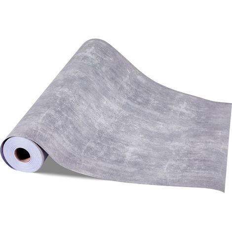 Papier peint adhésif 40cm x 15m, vinyle imperméable autocollant, facile à nettoyer, style industriel gris foncé pour chambre, cuisine, bureau, salle de bain. (1/5)