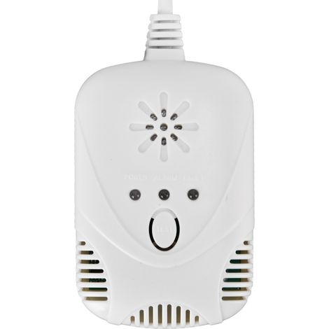 Haushaltsbrenngasdetektor mit akustischem und optischem Alarm (85 dB/m) für Naturkohle und Flüssiggas (90-240 VEU-Stecker). (1/5)