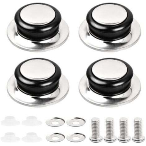 4 Pcs Poignée de Couvercle de Casserole Universelle en Bakélite et Acier Inoxydable Anti-Rouille Facile à Installer 4 Pièces (1/4)