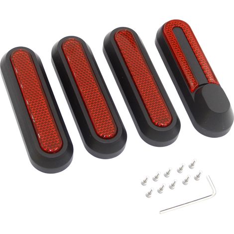 Reflektierende Aufkleber für Roller, seitliche reflektierende Aufkleber, rote reflektierende Warnaufkleber, dekorative Abdeckungen, Gabelabdeckungen, reflektierende Seitenabdeckungen, Zubehör. (1/4)