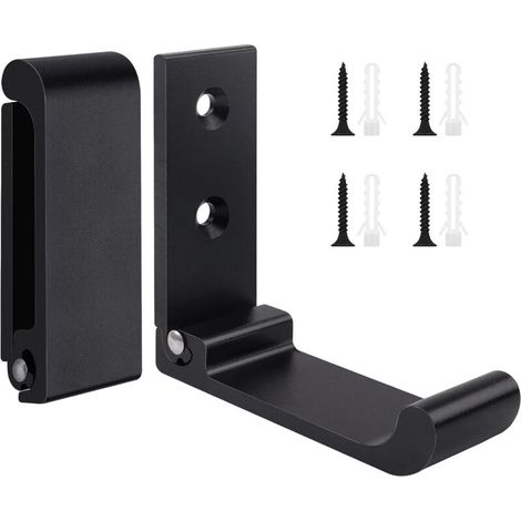2er-Pack Klapphaken – 90° klappbare Wandhaken – Aluminium – 15 kg Tragkraft – Schwarz – für Küche, Bad, Wand (1/4)